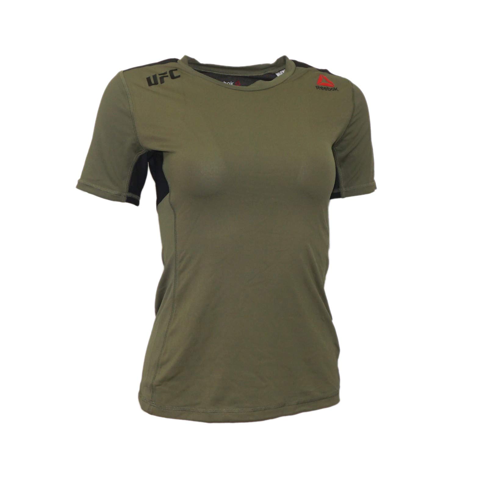 Reebok UFC Women's Training Short Sleeve Compression Rash Guard - Canopy Green (S98619) | Moisture-Wicking Workout Top for MMA, BJJ & Fitness Training