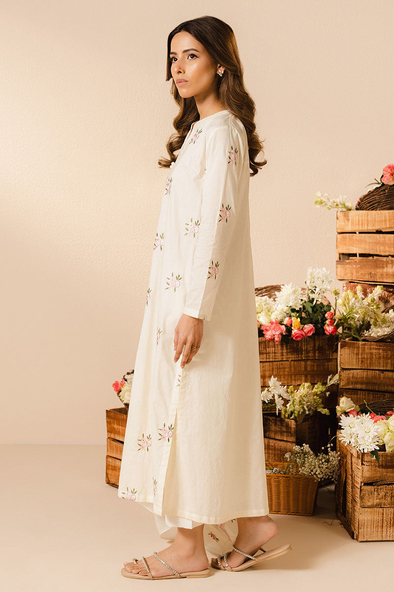Elegant Ivory Charm 2-Piece Set (Shirt & Dupatta) - Perfect for Weddings, Parties & Festive Occasions
