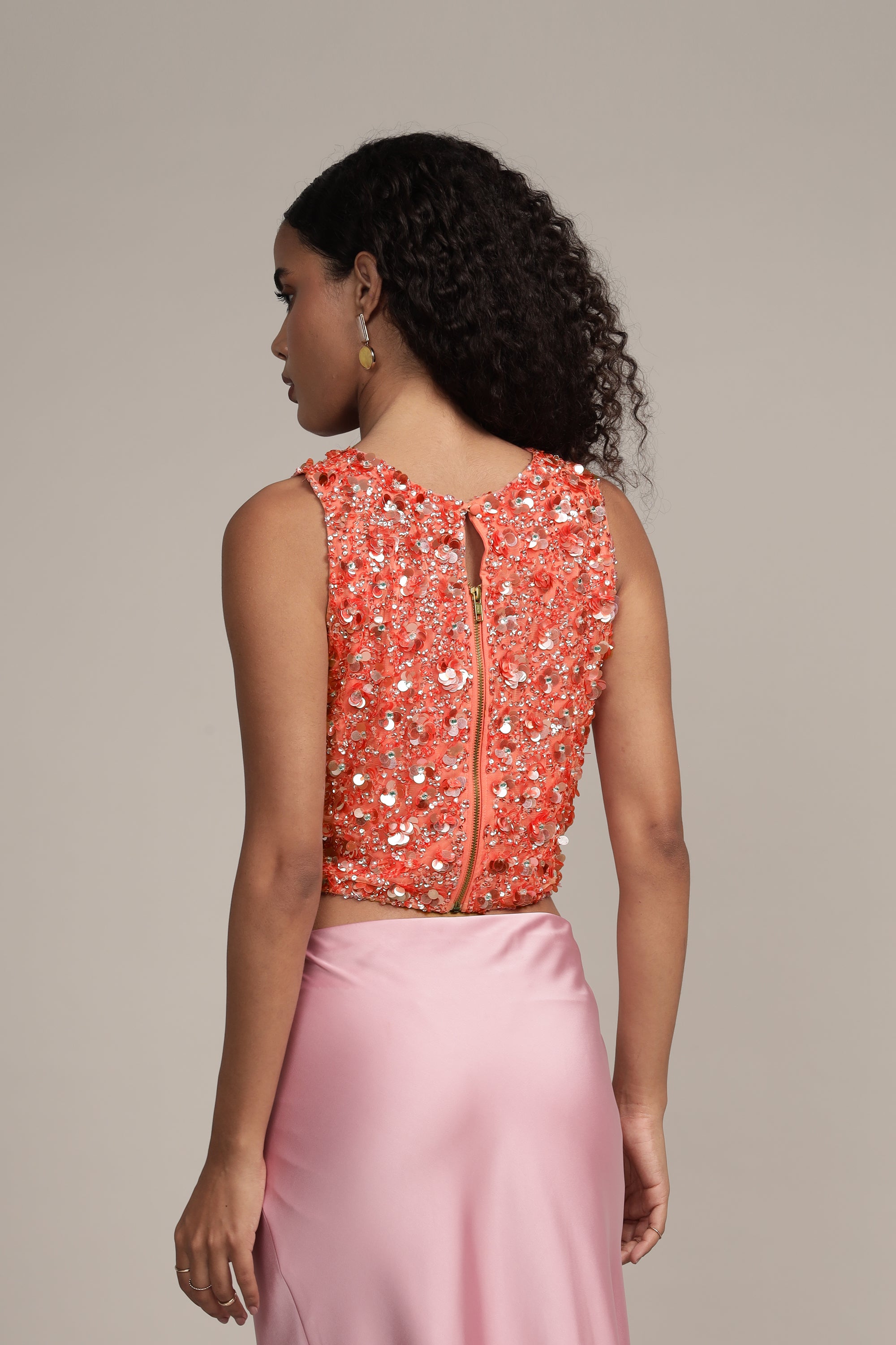 Coral Hazel Embellished Women's Top - Elegant Floral Lace Blouse for Casual Wear, Date Night & Office Outfits