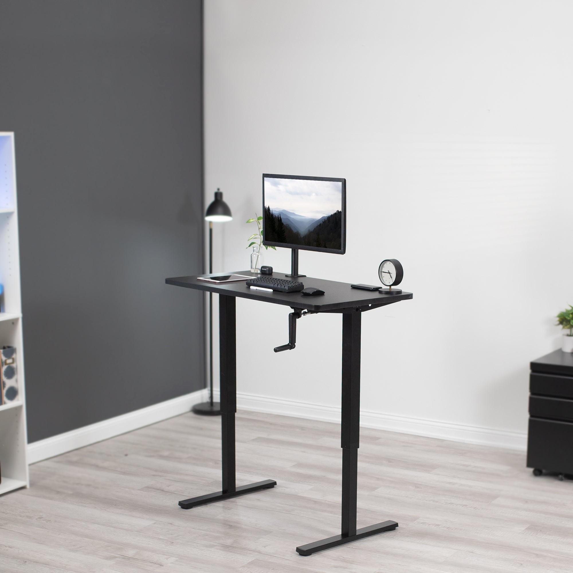 MB Series 43 x 24 Inches Manual Height Adjustable Standing Desk - Ergonomic Home Office Workstation for Computer, Writing & Studying