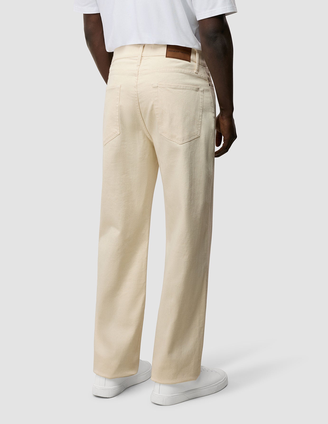 Luca Jeans Men's Relaxed Fit Off-White Denim Pants - Comfortable Casual Wear for Everyday Outfits & Weekend Style