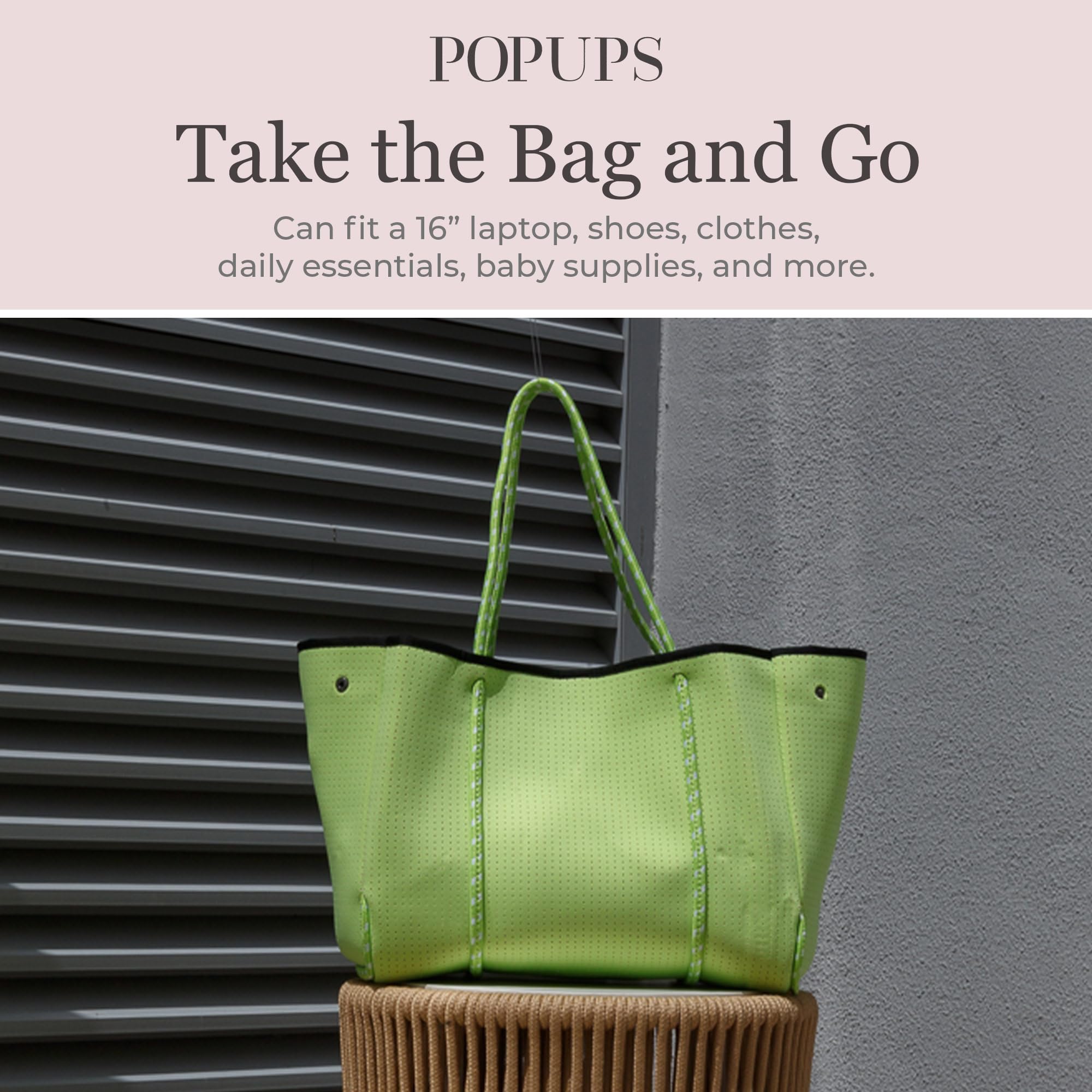 Stylish Large Neoprene Tote Bag for Women - Water-Resistant Designer Handbag with Multiple Pockets & Zipper Pouch - Perfect for Work, Travel, Beach & Everyday Use