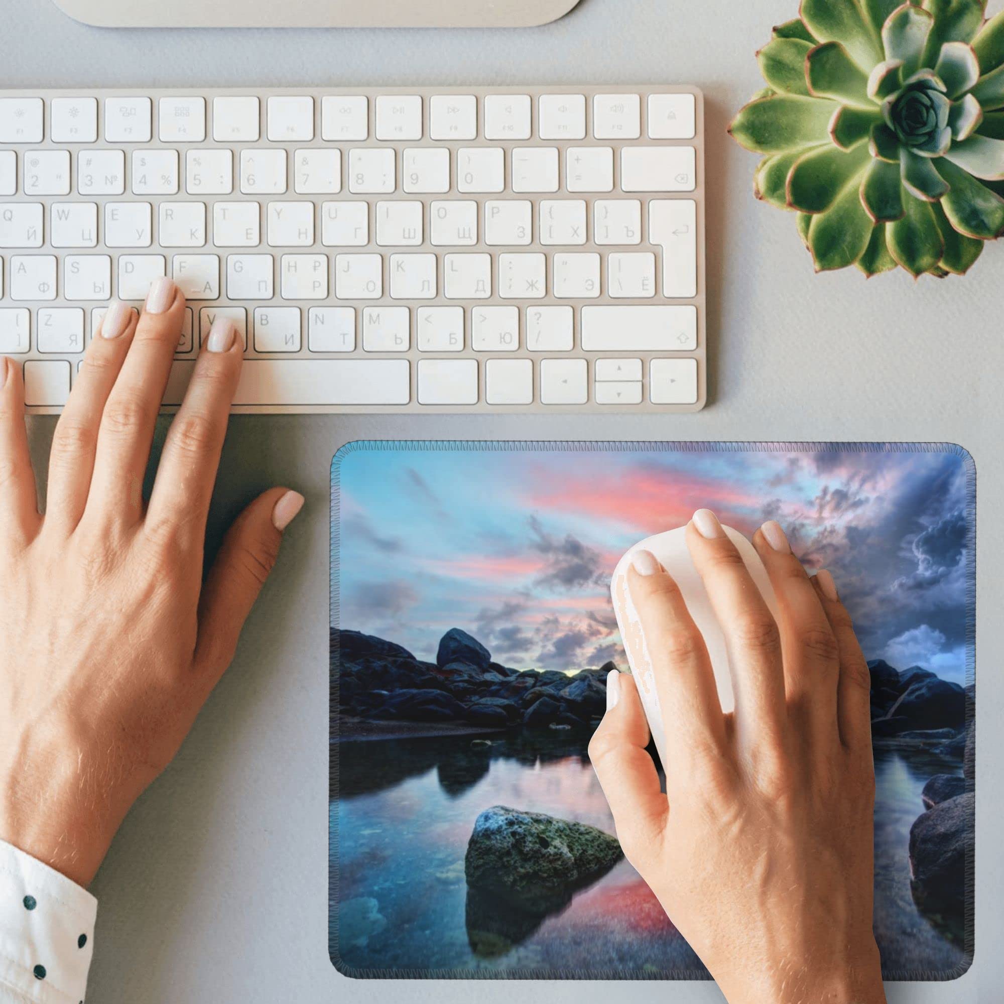 Custom Photo Mouse Pad - Personalized with Your Picture & Text - Non-Slip Rubber Base & Stitched Edge - 12x10 Inch (30x25cm) Desk Mat for Office, Home, Gaming PC & Laptop - Perfect Gift for Gamers & Professionals