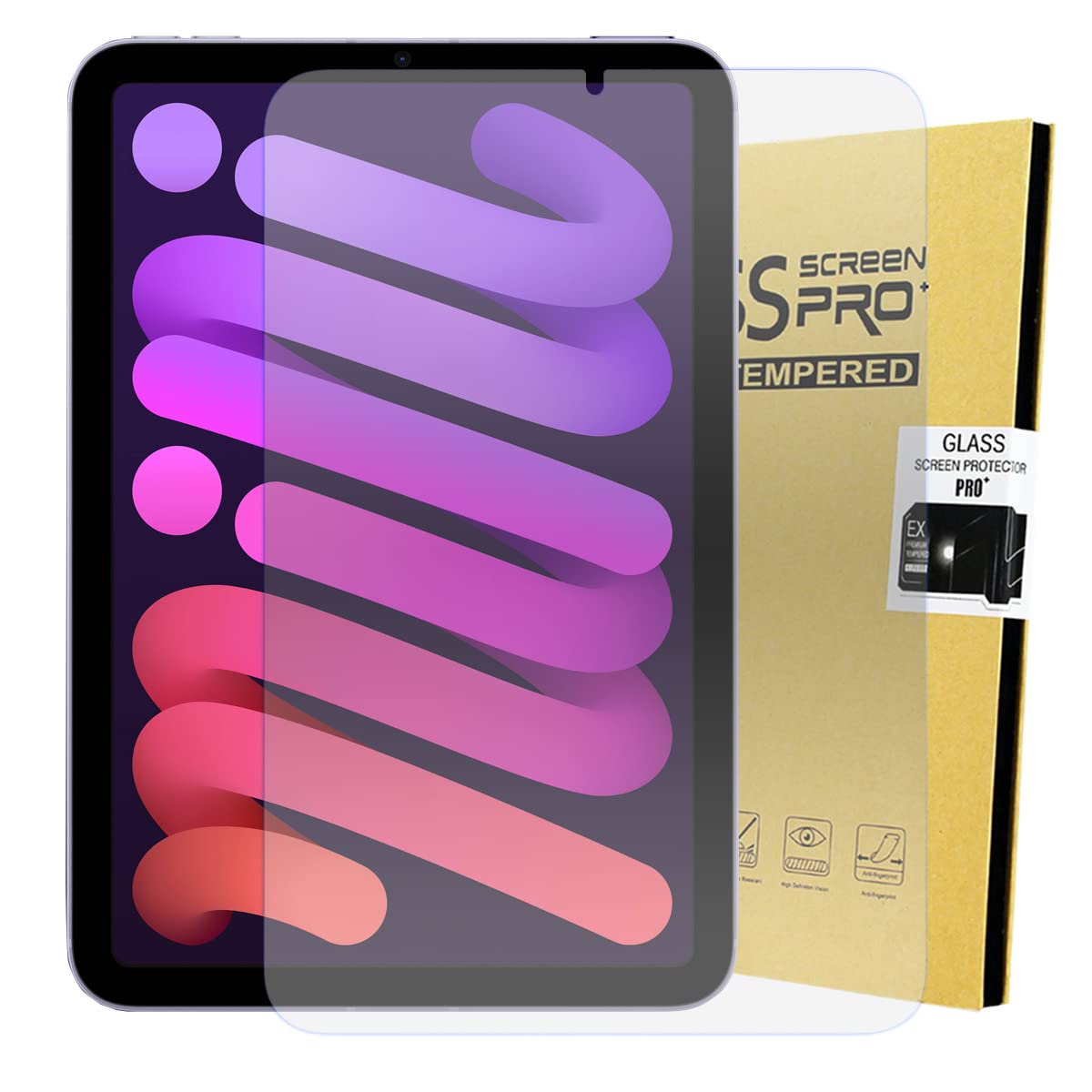 KIQ iPad Mini 6 (2021) 8.3 Inch Tempered Glass Screen Protector - 9H Hardness, Anti-Scratch & Bubble-Free for iPad Mini 6th Gen (A2567/A2568/A2569) - Perfect for Work, Study & Entertainment Protection