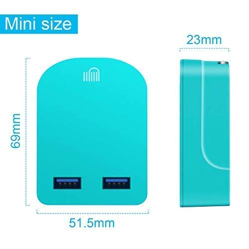 AMO Multi USB Charger with Folding UK Plug - 3.1A 15W Fast Charging for iPhone, iPad, Samsung Galaxy, HTC, Windows Phone & Tablets - Perfect for Home, Office & Travel Charging Needs