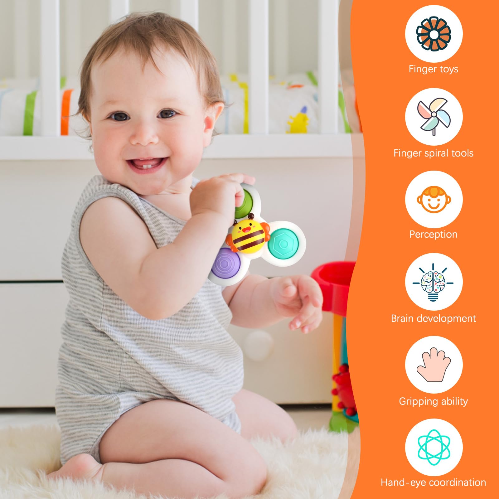 **3-Piece Baby Bath Toys Set - Fun Rotating & Suction Learning Toys for Toddlers, Boys & Girls - Perfect Christmas & Birthday Gifts for Kids (Bathtub, Pool & Playtime Fun)**