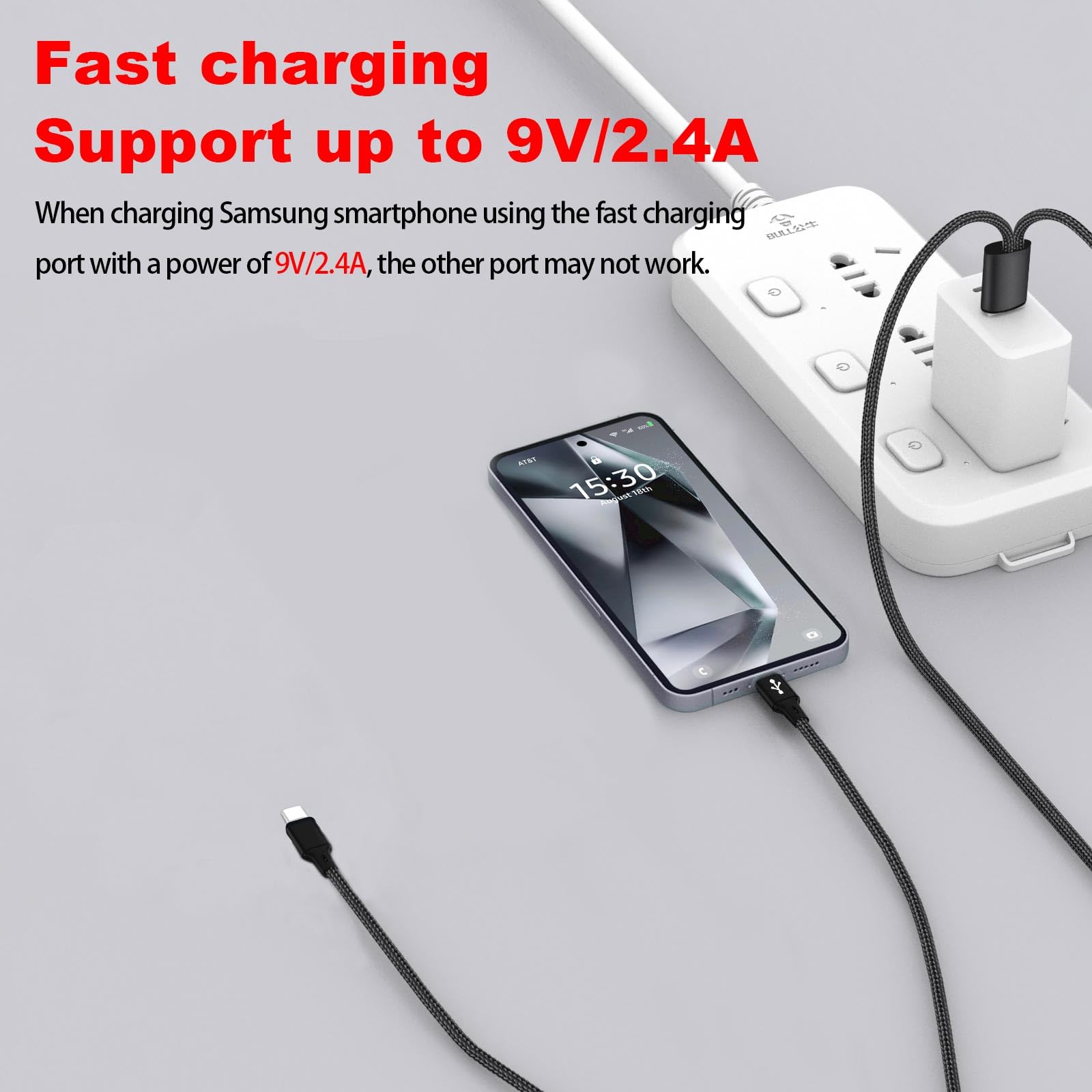 Premium 4ft 2-in-1 USB-C to Dual USB-C Charging Cable | Fast Charger Splitter (1 Input 2 Output) | Compatible with iPhone 15/16 Pro/Air, Samsung Galaxy S24, Google Pixel, LG, Moto & More | Perfect for Travel, Office & Multi-Device Charging