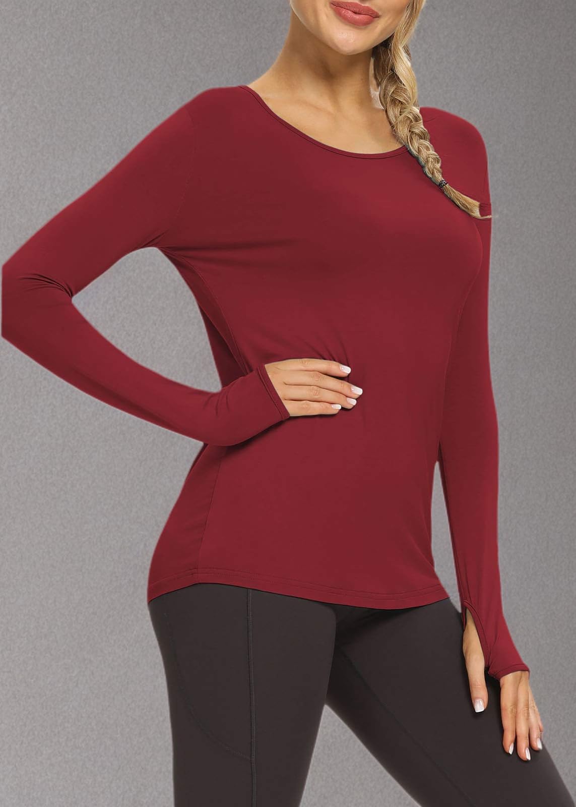 Bestisun Women's Long Sleeve Workout Tops - Moisture Wicking Yoga Shirts for Gym, Running & Athletic Training - Comfortable Exercise Clothes for Fitness & Active Lifestyle
