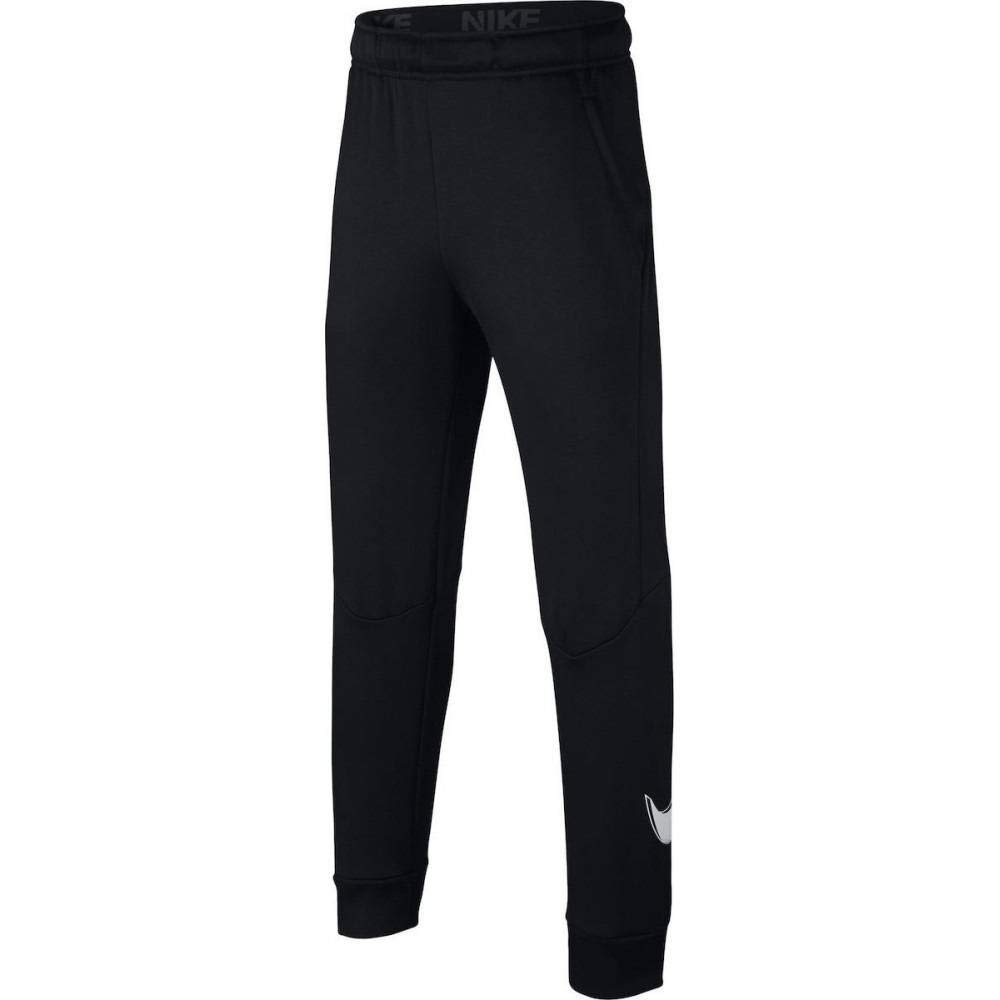 Nike Boys' Therma Graphic Tapered Training Pants - Big Kids (14-16) Black/White - Warm Fleece-Lined Joggers for Winter Sports & School PE Class
