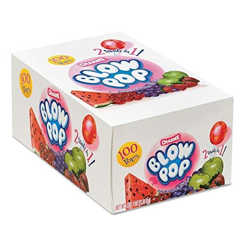 Assorted Charms Blow Pop Lollipops - 100 Count Bulk Pack (Set of 3) - Perfect for Birthday Parties, Halloween Treats & Candy Buffets
