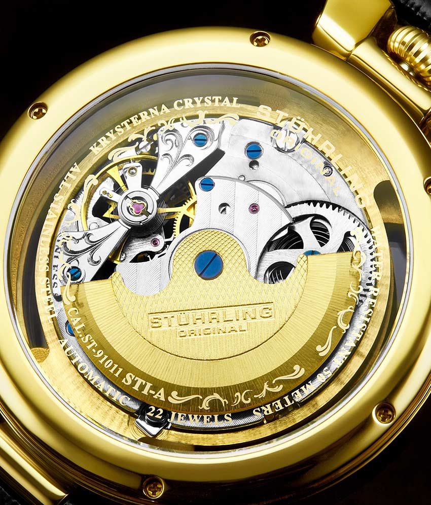 Emperor's Grandeur 127A Automatic 49mm Skeleton Watch for Men - Luxury Mechanical Timepiece with Open Heart Design - Perfect for Formal Events, Business Meetings & Special Occasions