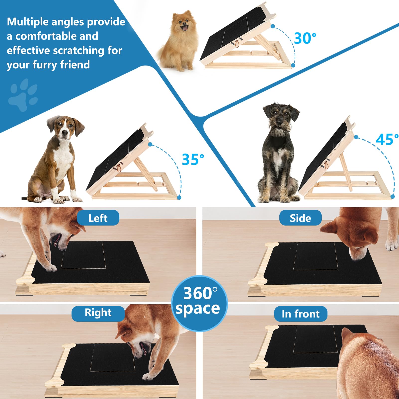 Dog Nail Scratch Pad with 2 Replaceable Sandpaper Sheets - Durable Pet Grooming Tool for Trimming & Filing Dog Claws at Home - Perfect for Small, Medium & Large Dogs