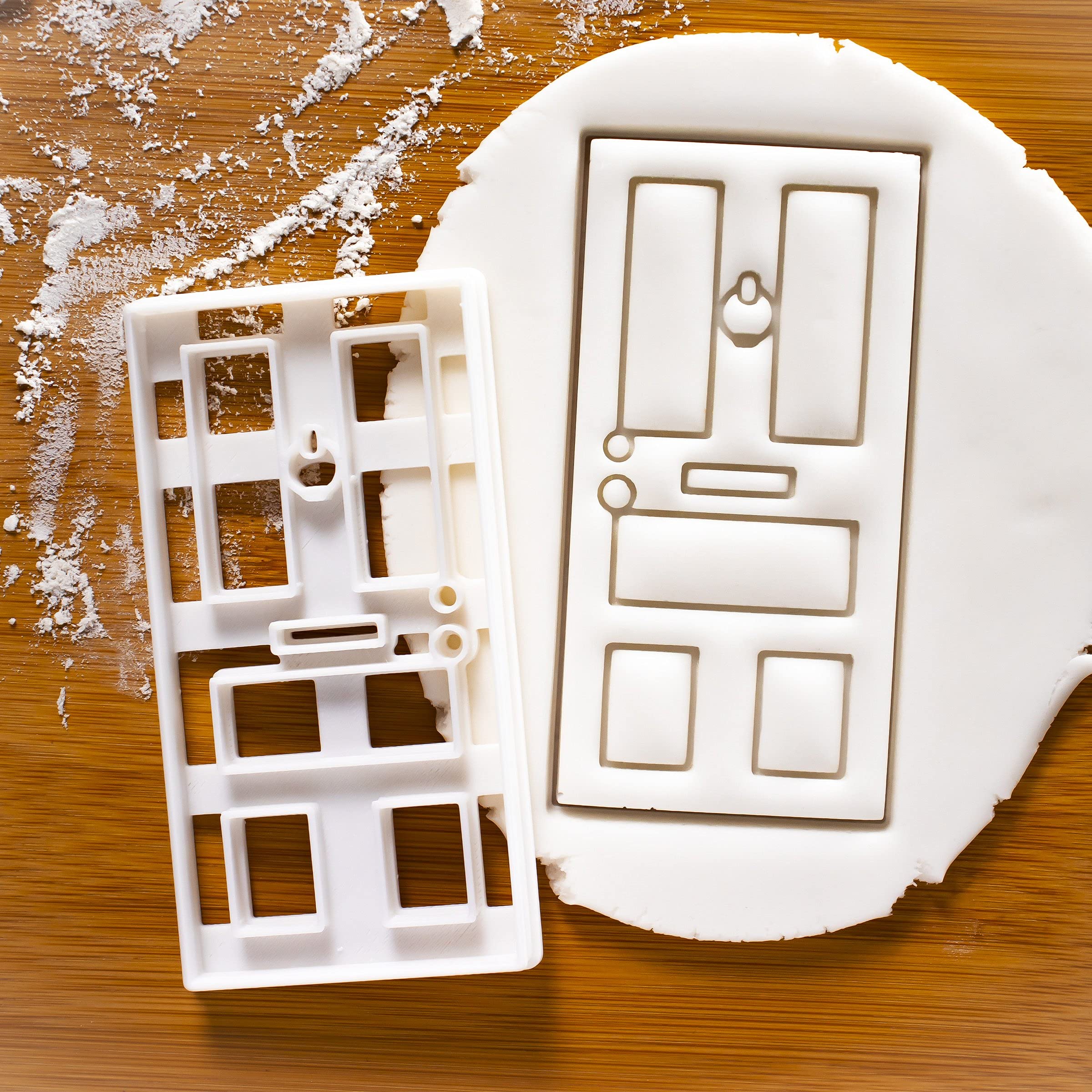 Set of 4 Stainless Steel Housewarming Cookie Cutters - Home Sweet Home, House Door, Key & Welcome Mat Shapes - Perfect for New Home Gifts, Baking Decorations & DIY Cookie Making