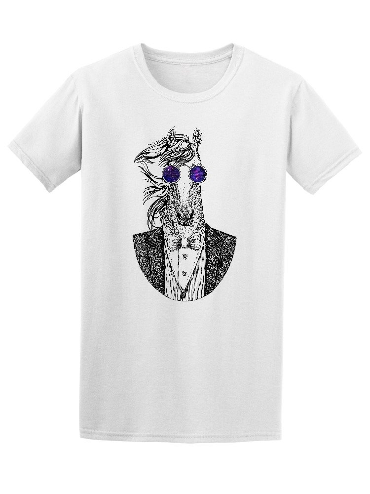 Smartprints Men's Galaxy Horse Hipster Graphic T-Shirt - Trendy Casual Wear for Music Festivals & Street Style