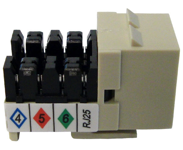 CAT3 Keystone Jack - High Density RJ11 Phone Jack for MIG+ - Ideal for Home & Office Network Wiring