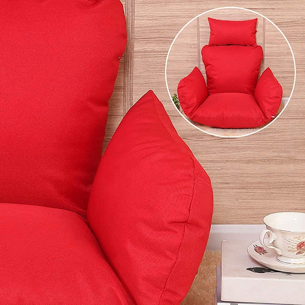 Hanging Basket Chair Cushions - Large Removable Hammock Swing Seat Pad for Outdoor Garden, Patio, and Porch - Soft Comfortable Cradle Cushion in Multi Colors (Red) - Perfect for Relaxing, Reading, and Lounging