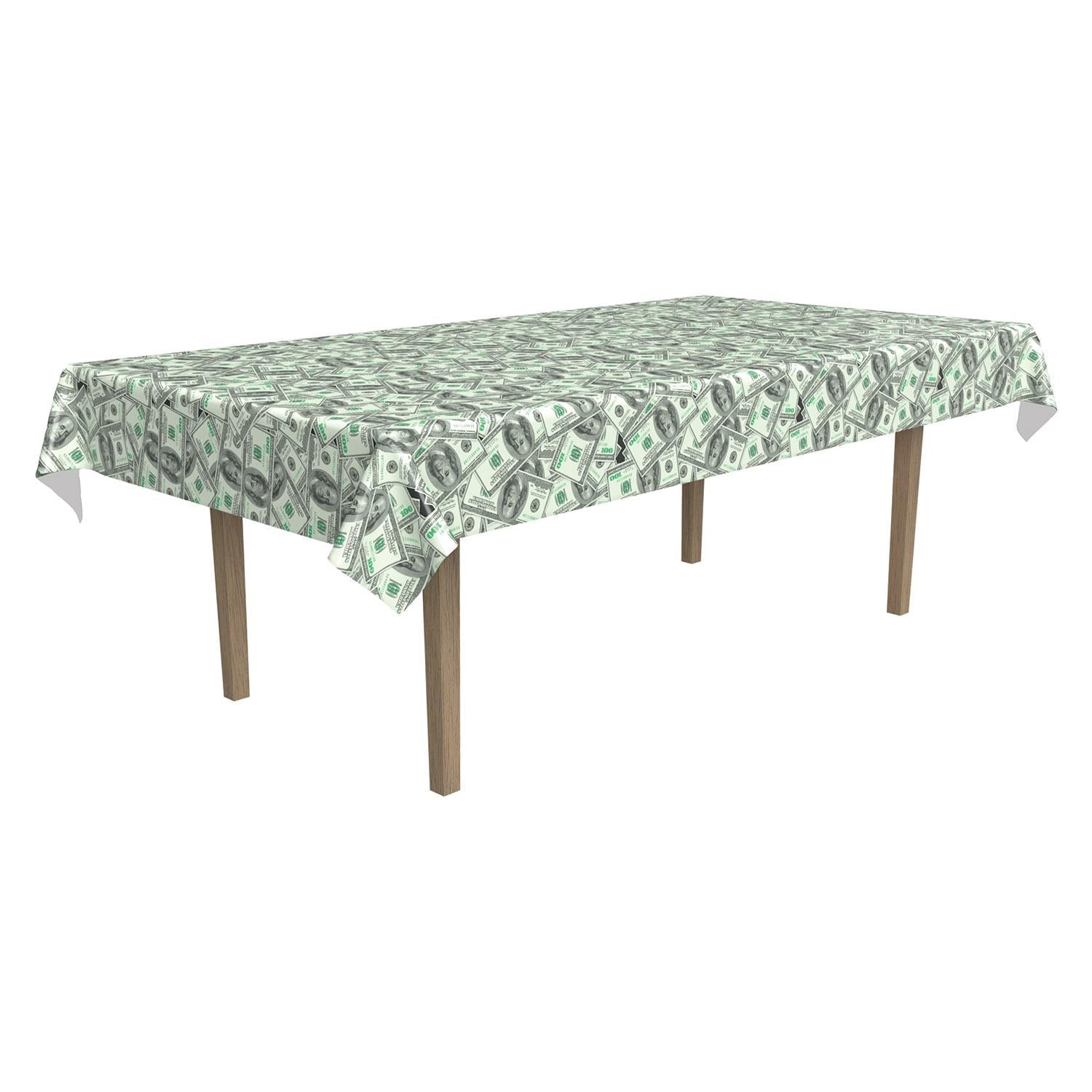 Beistle Big Bucks Party Tablecover - 12 Pack | Premium Disposable Table Cover for Birthday, Casino, and Themed Parties | Perfect for Decorations and Events