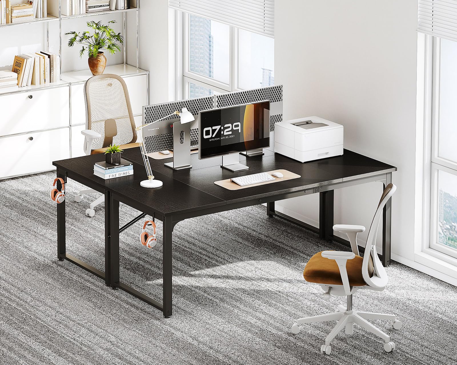 Coleshome 63 Inch Modern Simple Computer Desk - Home Office Desk, Study Writing Desk for Students, Black | Perfect for Small Spaces & Remote Work