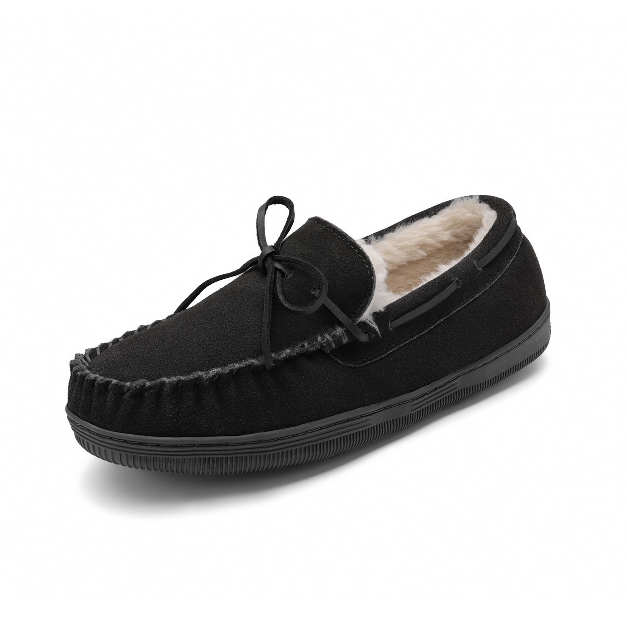 DREAM PAIRS Men's Moccasin Slippers - Soft Fuzzy Plush House Shoes with Fleece Lining for Indoor & Outdoor Wear - Comfortable Loafers for Home, Office, and Travel