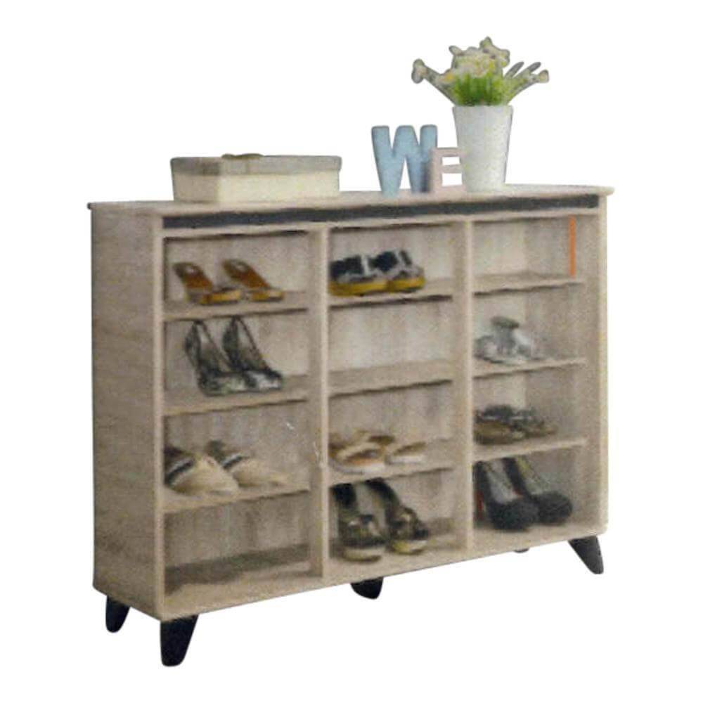 Melden 3 Door Shoe Cabinet - Space Saving Shoe Storage Organizer for Entryway, Closet & Mudroom | Wooden Shoe Rack with Adjustable Shelves for Sneakers, Boots & Sandals