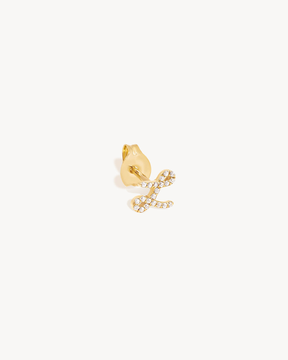 14K Solid Gold Forever Love Diamond Letter Earrings for Women - Dainty Initial Alphabet Studs for Everyday Wear, Gift for Her, Anniversary & Valentine's Day Jewelry