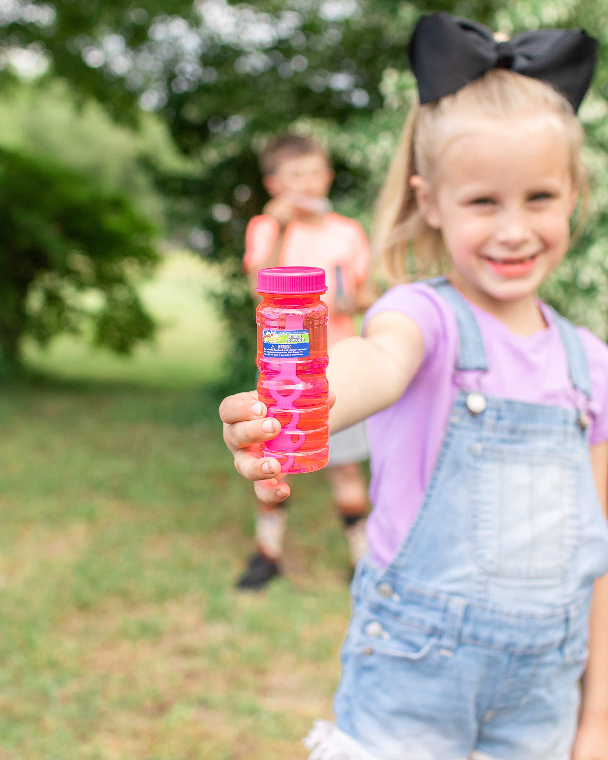 Sunny Days Entertainment 6 Pack Bubble Solution – 4oz Bubble Blower Bottles with 6-Hole Wand | Kids Bubble Solution for Outdoor Play, Birthday Parties & Summer Fun | Non-Toxic Bubble Liquid for Toddlers & Children