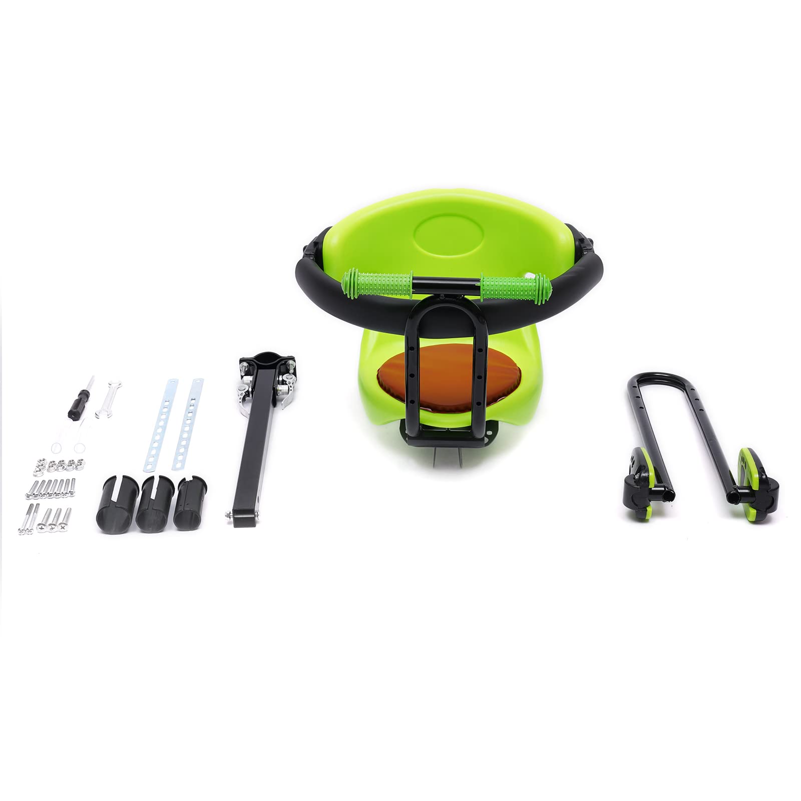 **Safe & Stable Front Child Bike Seat with Handrail - Comfortable Cushioned Chair for Toddlers & Kids - Perfect for Family Cycling, Commuting & Outdoor Adventures**