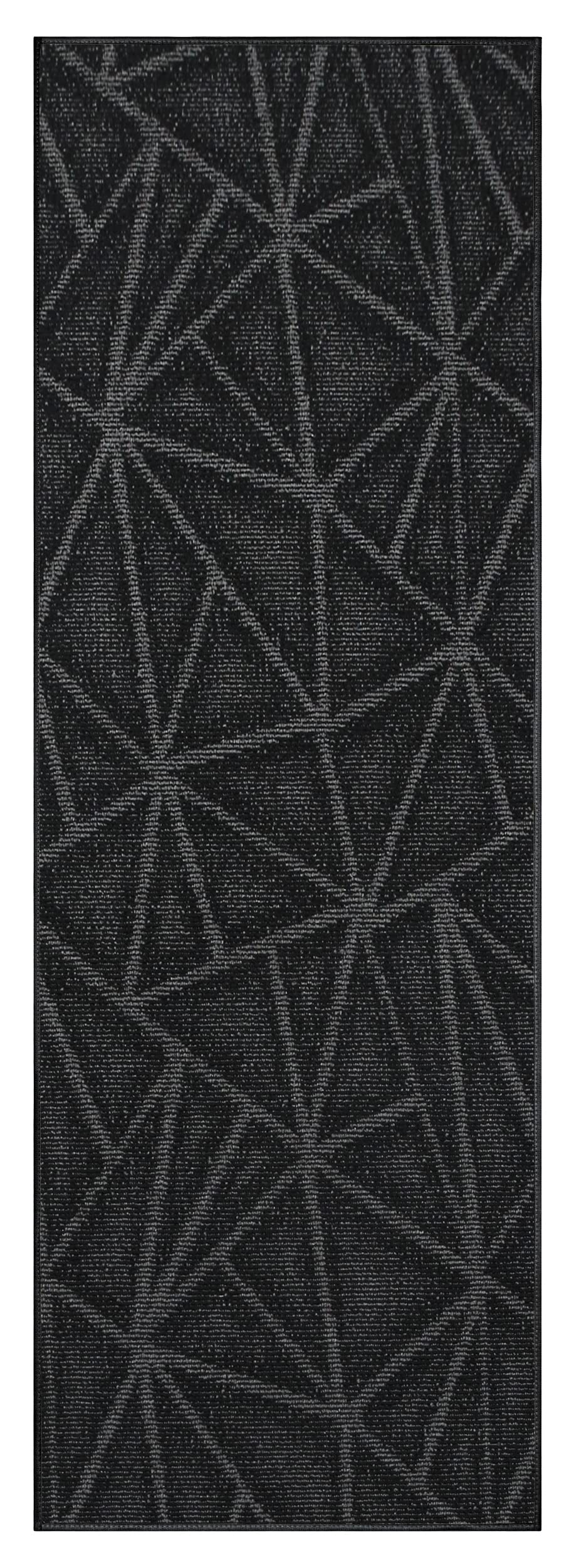 Modern Black Indoor/Outdoor Commercial Rug - 2' x 18' Area Runner for Living Room, Dining Room, Bedroom | Durable USA-Made Home & Office Decor | Perfect for High-Traffic Spaces & Stylish Interiors