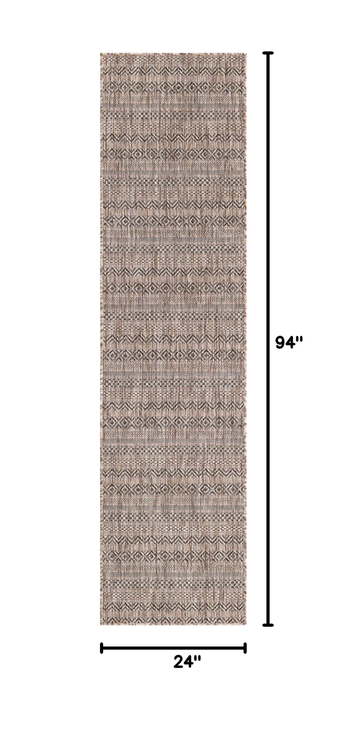 Unique Loom Maia Striped Outdoor Area Rug - 2' x 7' 10