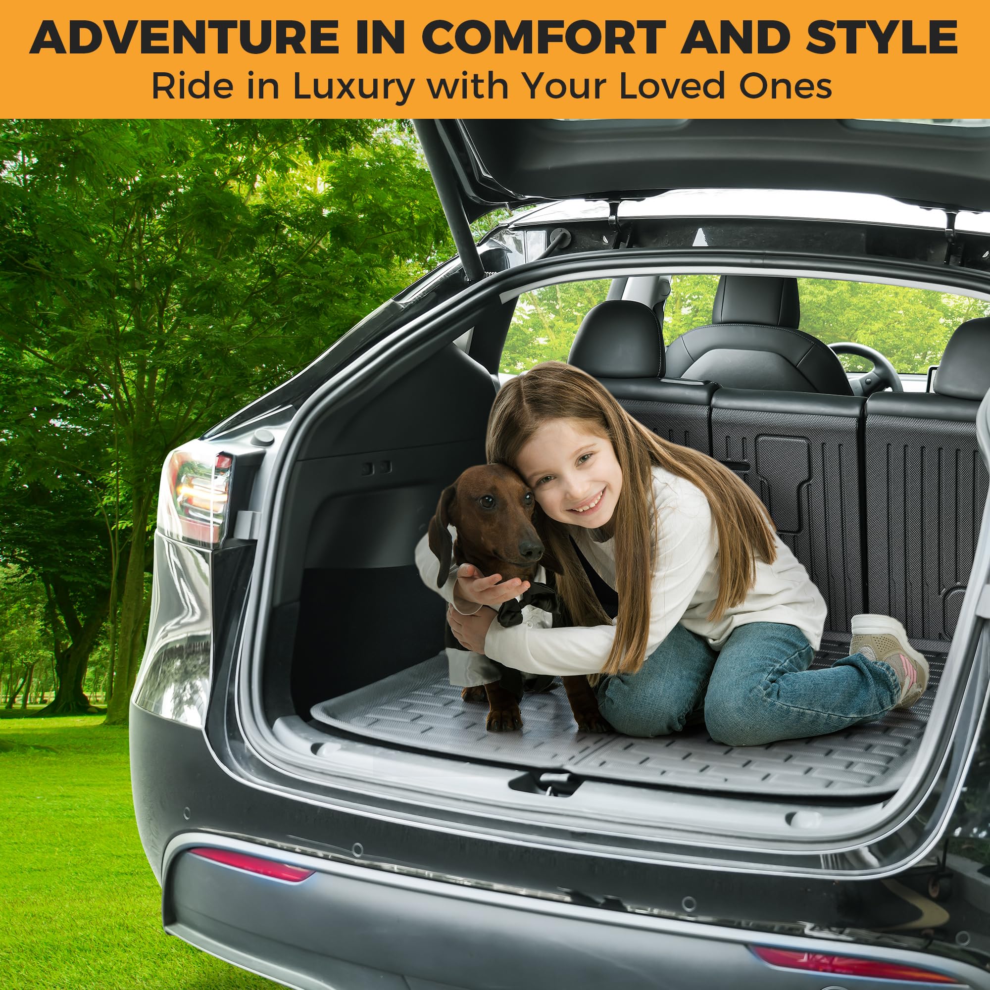 Premium Tesla Model Y All-Weather Floor Mats Set (2020-2024) - 9-Piece Custom Fit Car Floor Liners & Trunk Mat - Waterproof & Durable Automotive Accessories for Winter, Rain & Outdoor Adventures
