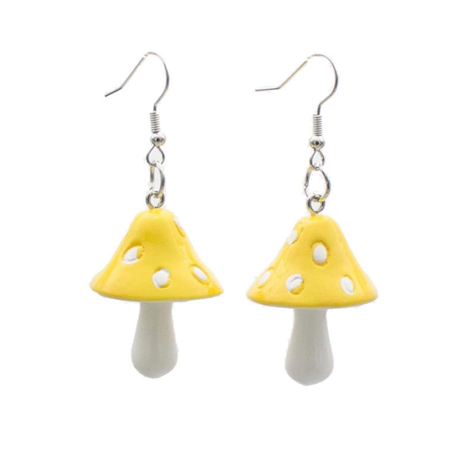 Handmade Colorful Mushroom Dangle Earrings - Sweet Chic Drop Earrings for Women, Fun Simulation Mushroom Jewelry | Perfect for Festival Outfits, Cosplay & Unique Gift Ideas