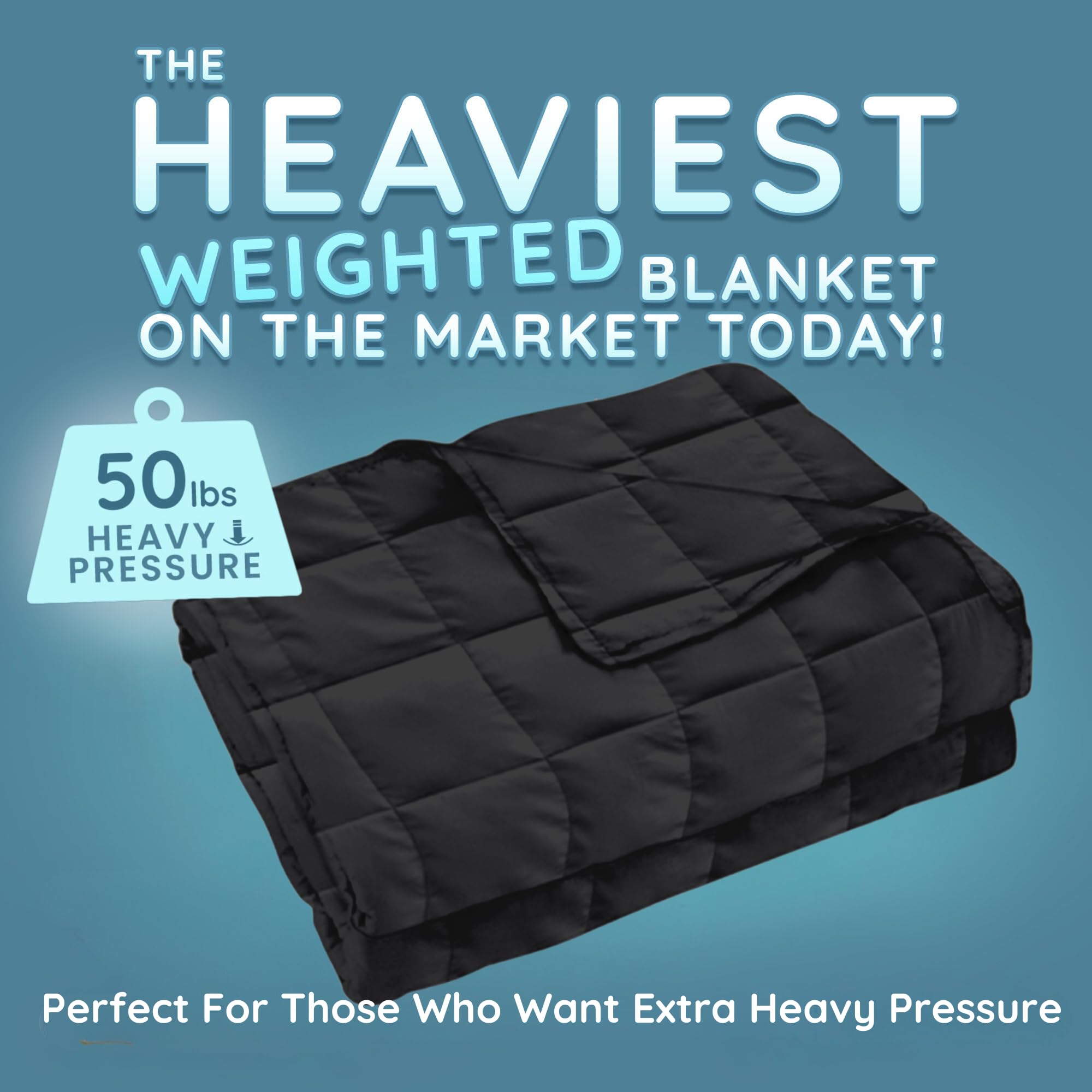 50 lbs Weighted Blanket King Size - Ultra Heavy Weighted Blanket for Deep Pressure Therapy | Hypoallergenic, Breathable & Ultra Soft Fabric | Fits King & California King Beds | Perfect for Anxiety Relief, Stress Reduction & Better Sleep