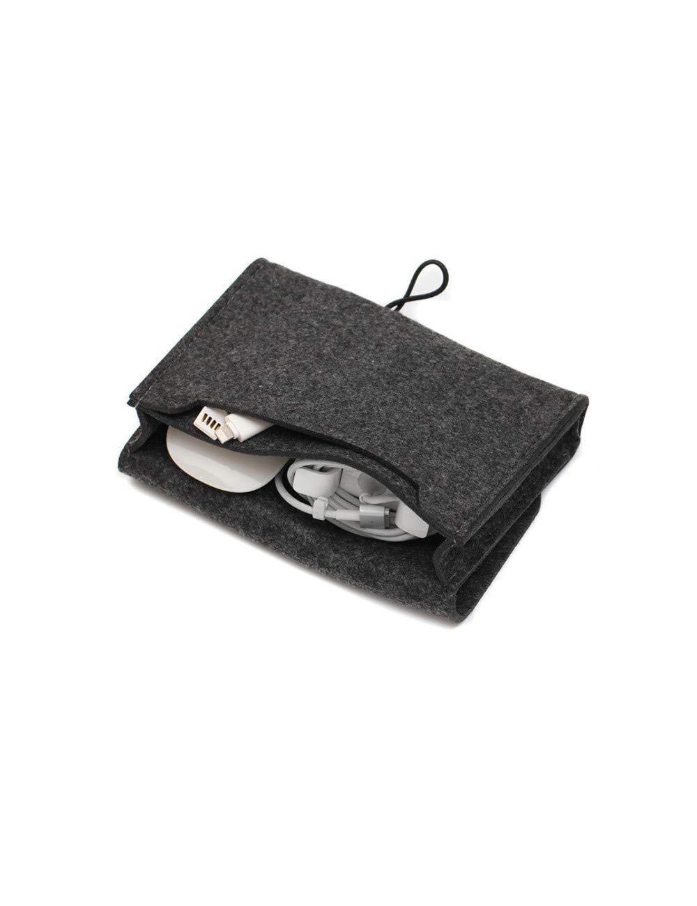 1 Pcs Mini Felt Pouch Key Coin Organizer - USB Cable Charger Storage Bag for Travel, Mouse & Electronic Gadgets - Compact Travel Accessories for Home, Office & Car Organization