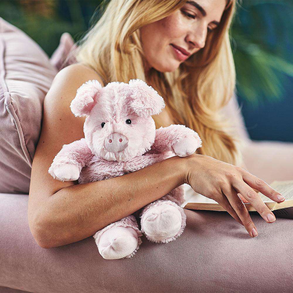 Weighted Heated Pig Stuffed Animal - Warmies Plush Toy for Stress Relief & Comfort - Perfect for Anxiety Relief, Warm Hugs, and Cozy Nights
