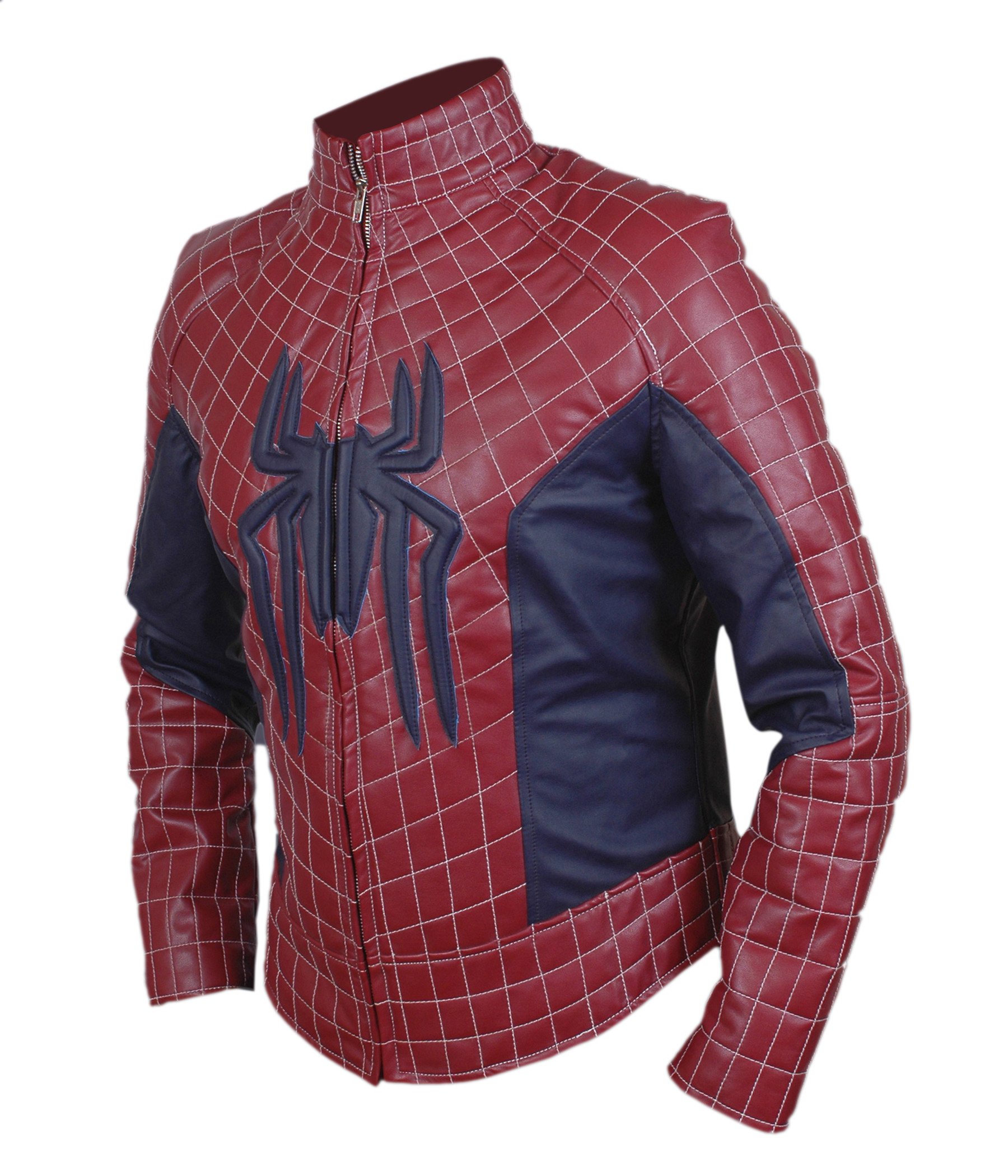 F&H Men's Superhero Amazing Spider-Man Maroon & Blue Jacket - Stylish Marvel Cosplay Costume for Halloween, Comic Con & Superhero Fans