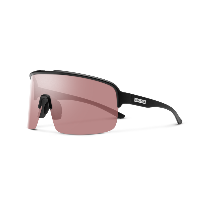 Amplify Matte Black Polarized Sunglasses with Rose Lens for Low Light - Perfect for Driving, Fishing & Outdoor Activities