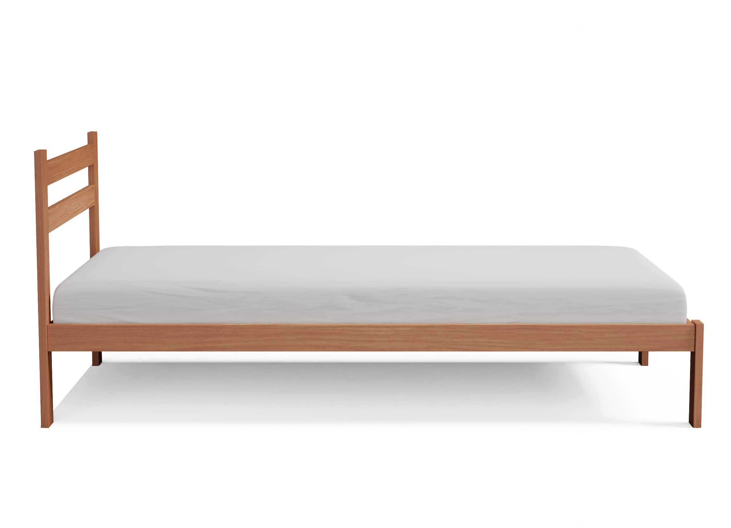 **Twin Size Bed Frame - Solid Pine Wood with Hardwood Slats, Honey Pine Finish - Sturdy Kids Bed for Boys & Girls Bedroom - Perfect for Guest Rooms, Dorms & Small Spaces**