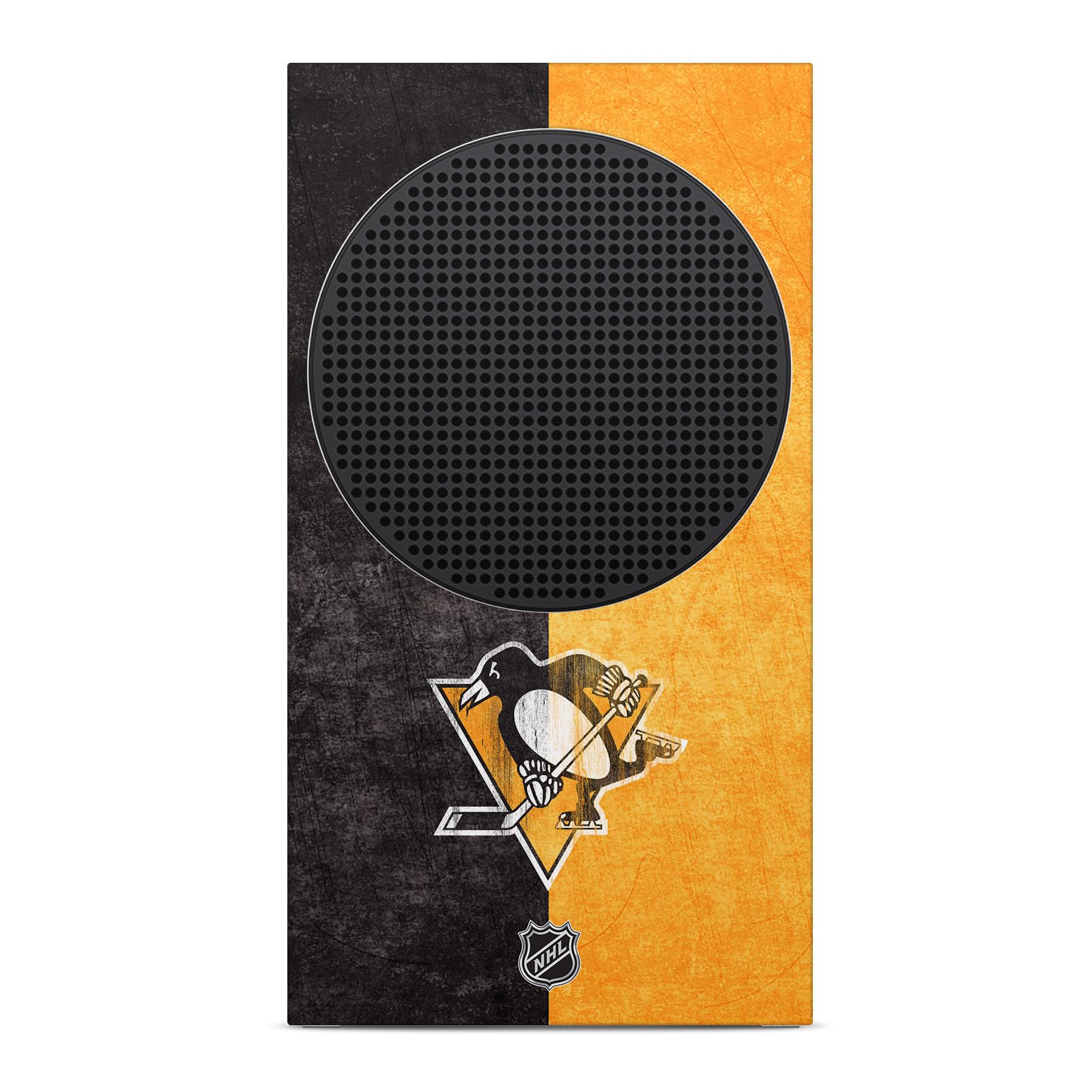 Official NHL Licensed Pittsburgh Penguins Distressed Vinyl Skin Sticker Bundle - Compatible with Xbox Series S Console & Controller - Perfect for Gaming Setups and Team Spirit Display