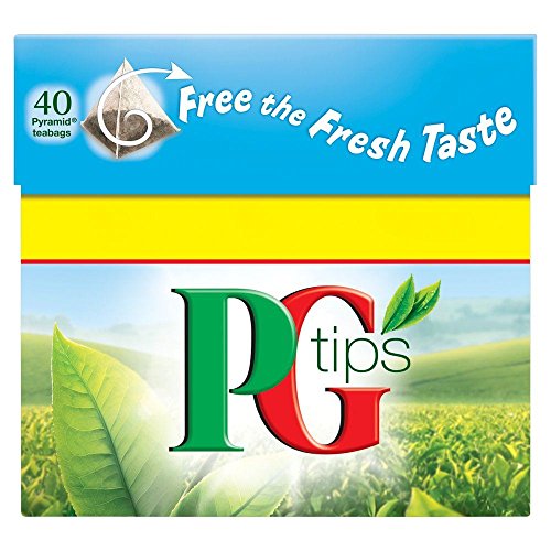 PG Tips Premium Black Tea Bags - 40 Count | Rich & Smooth English Breakfast Tea | Perfect for Morning Boost, Afternoon Relaxation & Office Brewing