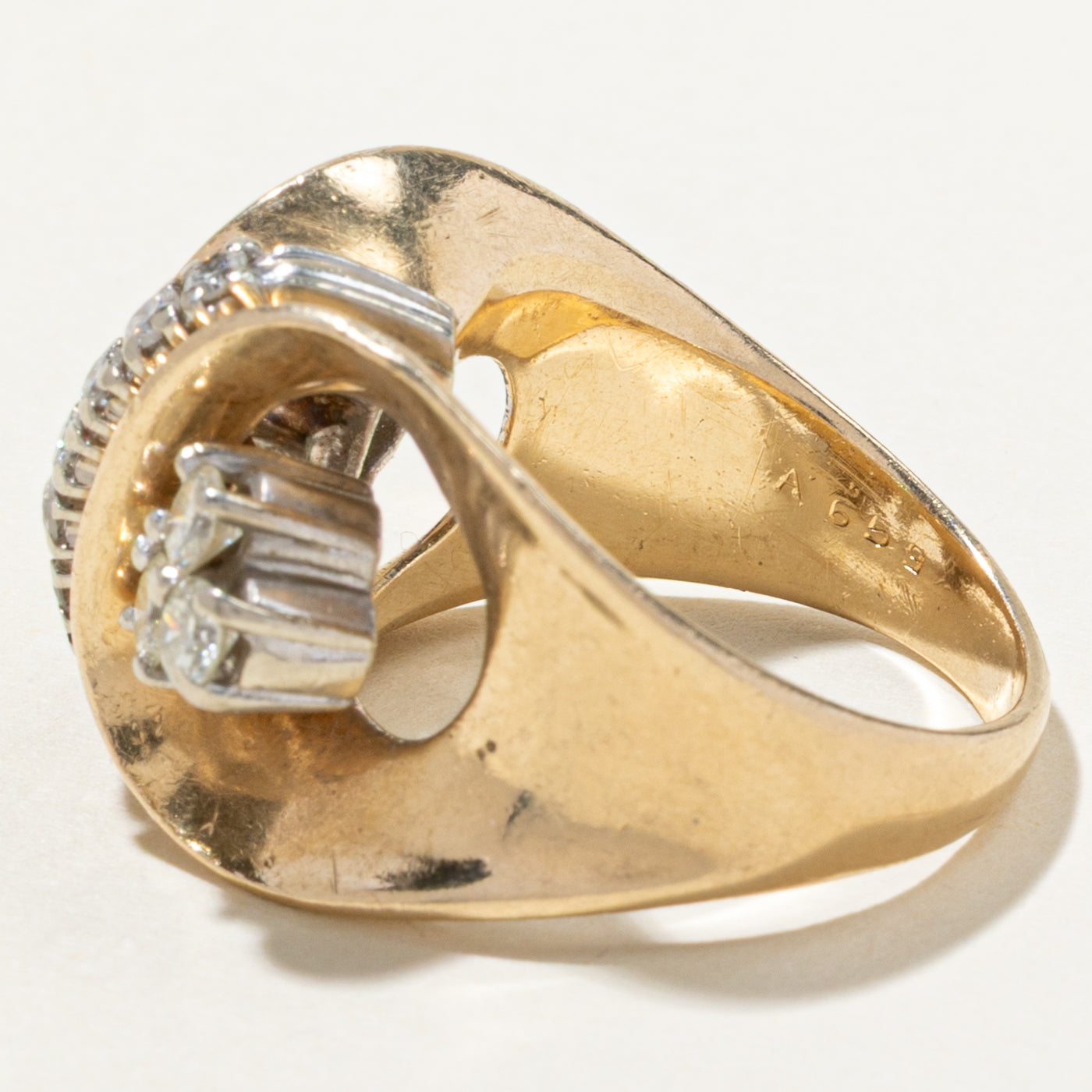 0.80ctw Diamond Cocktail Ring for Women - Elegant Column Design, Size 6.25 - Perfect for Evening Parties, Weddings & Special Occasions