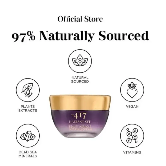 Minus 417 Dead Sea Mineral Sleeping Face Cream - Overnight Hydration & Anti-Aging Night Moisturizer for Dry Skin | Perfect for Nighttime Skincare Routine & Travel Beauty Essentials