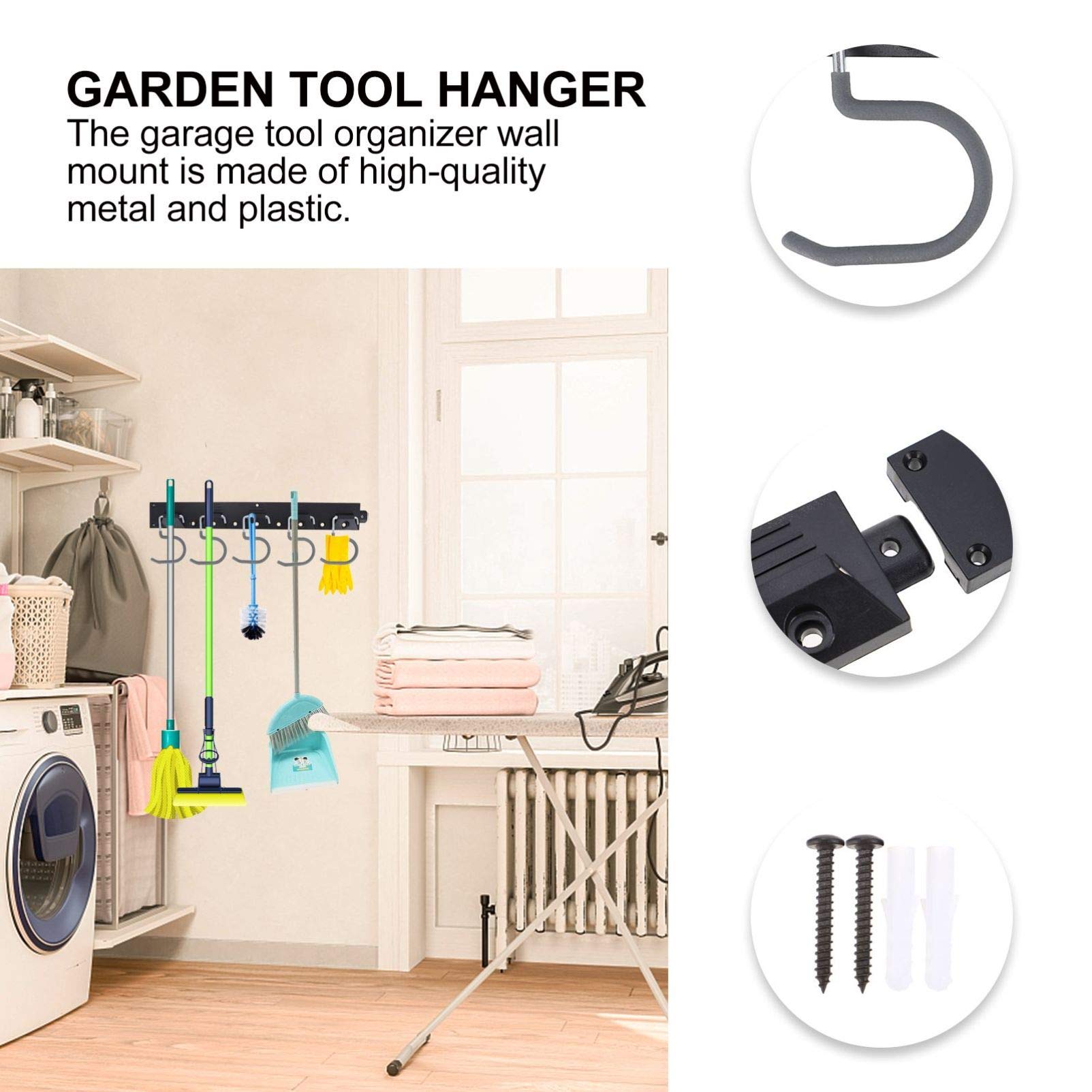 Wall Mounted Heavy Duty Tool Organizer - Hemoton 1 Set Plastic Hanging Strip for Garage, Workshop & Garden Storage | Multi-Tool Hanger, Shelf & Closet Organizer for DIY & Professional Use