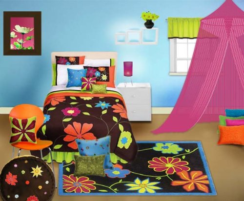 Bacati Valley of Flowers Full/Queen Comforter Set - Soft Floral Bedding for Cozy Bedroom Decor, Perfect for Master Bedroom or Guest Room