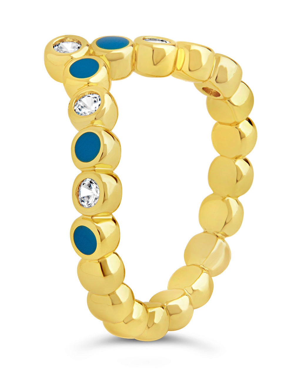 Mylah CZ & Enamel Arch Ring - Elegant Cubic Zirconia & Enamel Statement Ring for Women | Perfect for Parties, Weddings & Everyday Fashion Accessories