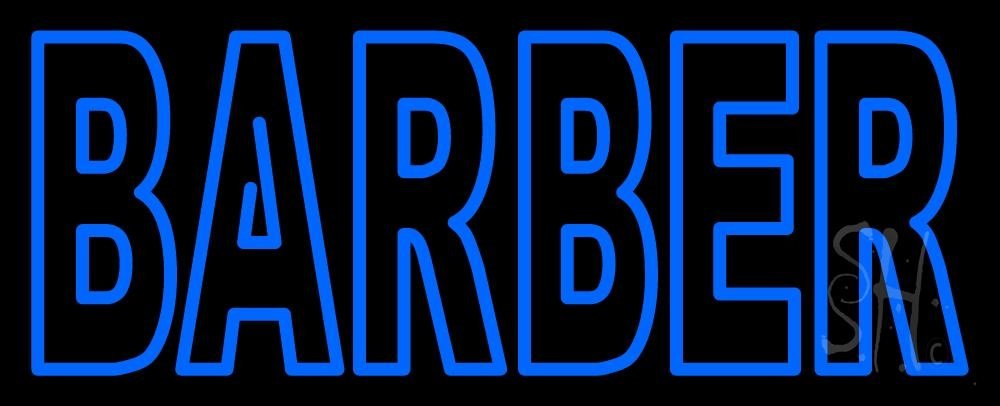 Double Stroke Barber LED Neon Sign 10x24 Inches - Black Square Cut Acrylic Backing with Dimmer | Bright Premium Indoor LED Neon Light for Barbershops, Salons & Man Caves | Perfect for Home Decor, Business Signage & Vintage Style Lighting
