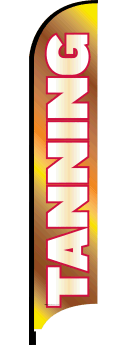 Feather Flag Banner for Tanning - Lightweight & Durable Outdoor Advertising - Perfect for Beach Resorts, Tanning Salons & Poolside Promotions