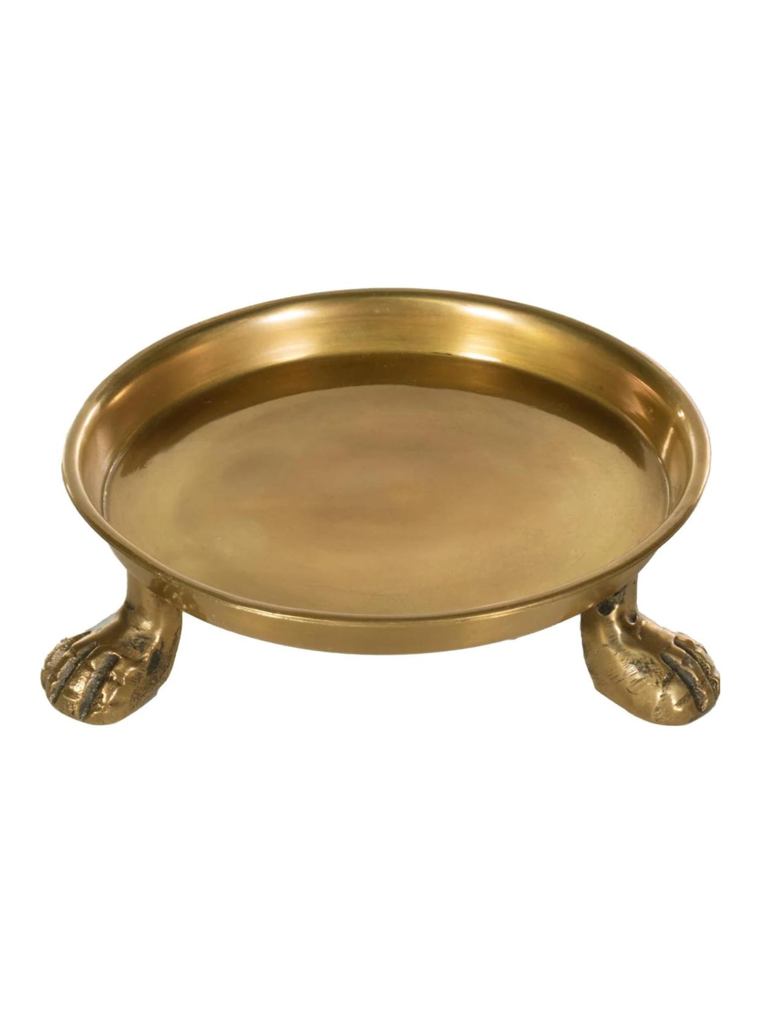 Alice Lane Home Collection Round Clawfoot Dish - Gold - Decorative Tray for Home Decor, Candles, Jewelry, Perfume, Cosmetics & Coffee Table - Perfect for Bathroom Vanity, Dresser Display & Living Room Centerpiece