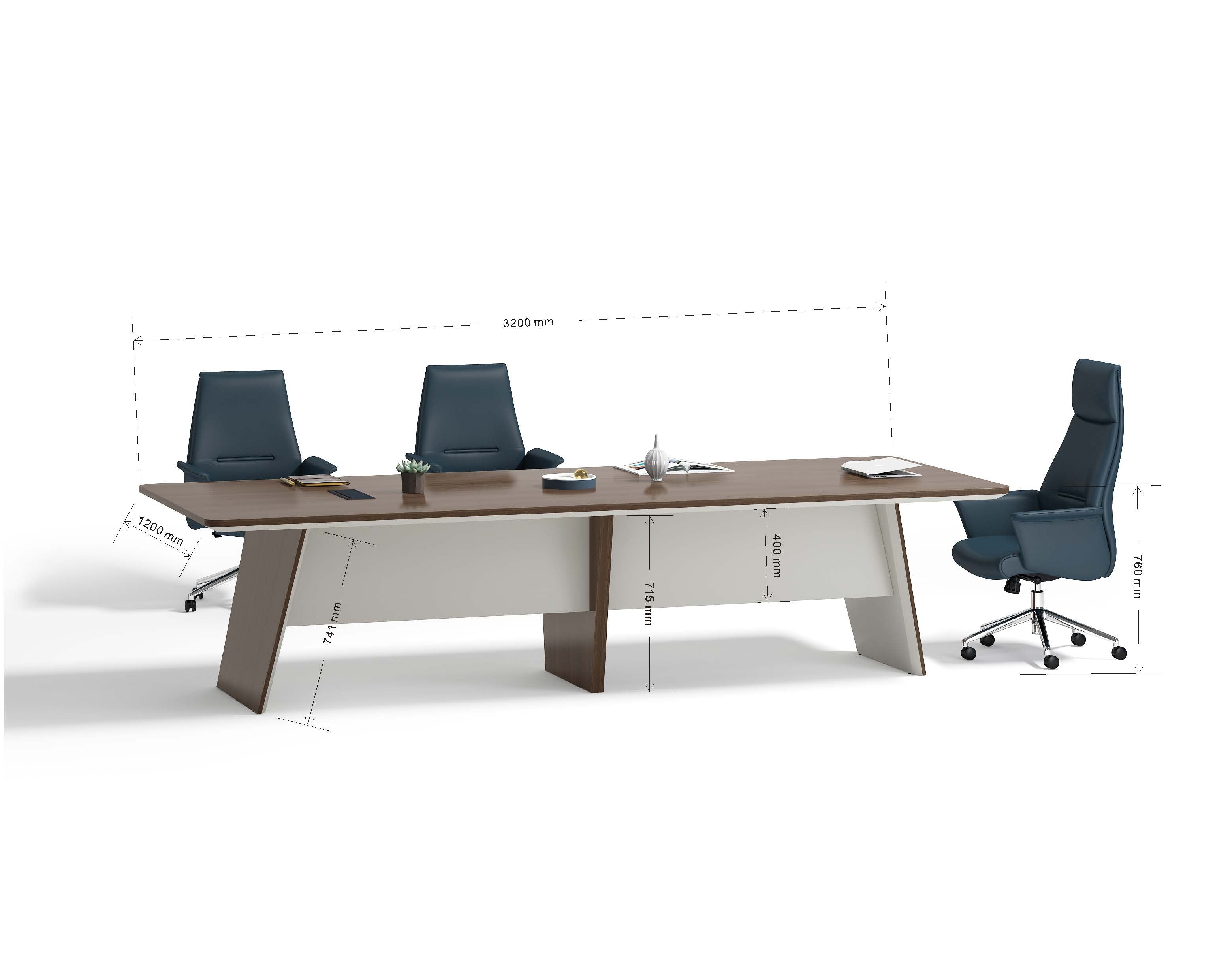 Premium ANDERS Boardroom Conference Table 320cm - Elegant Hazelnut & Beige Finish for Professional Office Meetings & Corporate Events