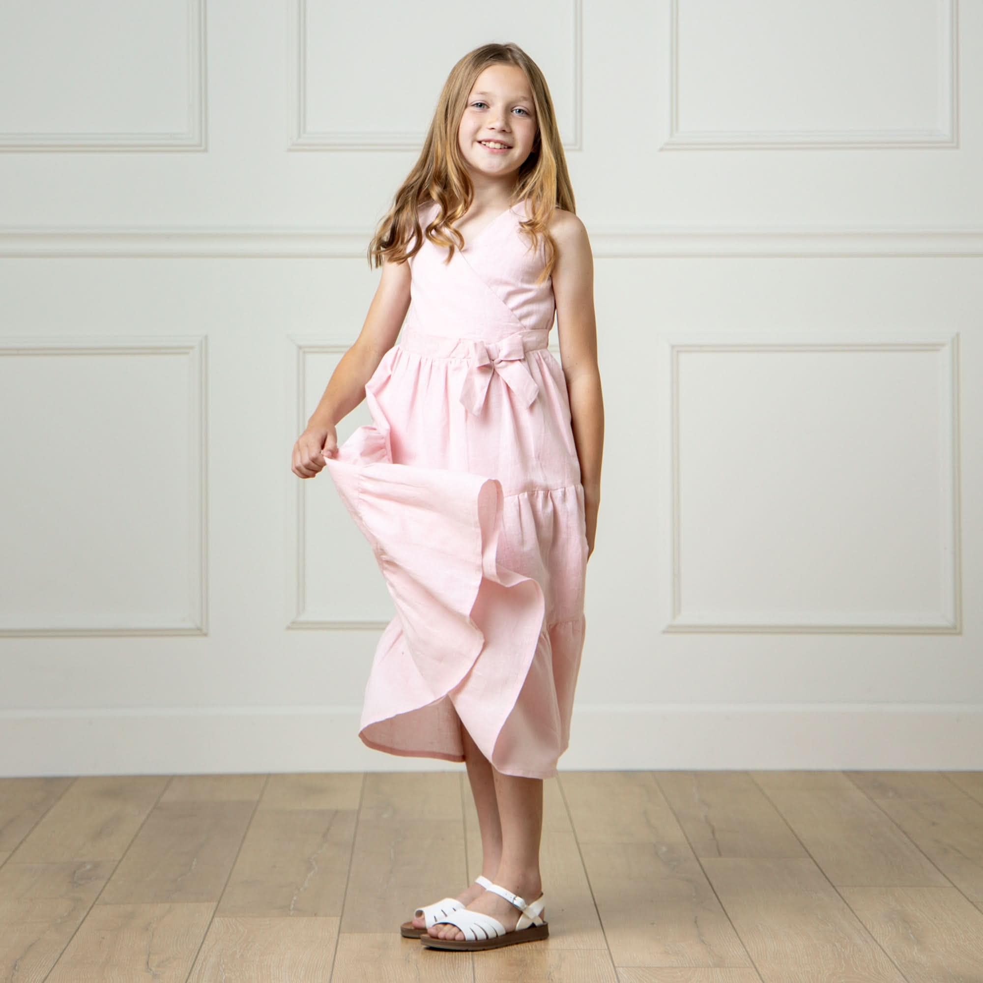Hope & Henry Girls' Frill Sleeve Woven Dress for Baby & Toddler - Perfect for Birthday Parties, Family Photos & Special Occasions