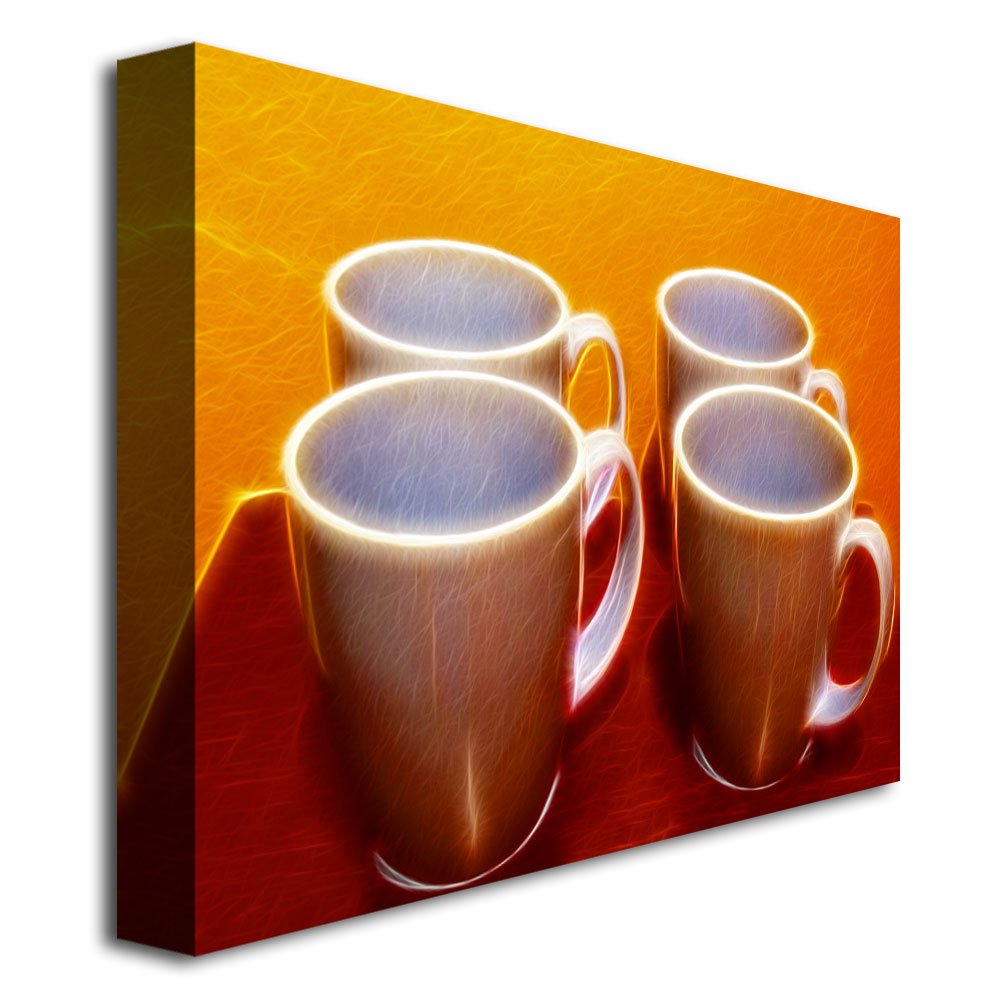 Trademark Fine Art Java Cups Canvas Wall Art by Kathie McCurdy - 24x32 Inches, Coffee Lover Gift, Kitchen & Cafe Decor, Modern Home Office Painting